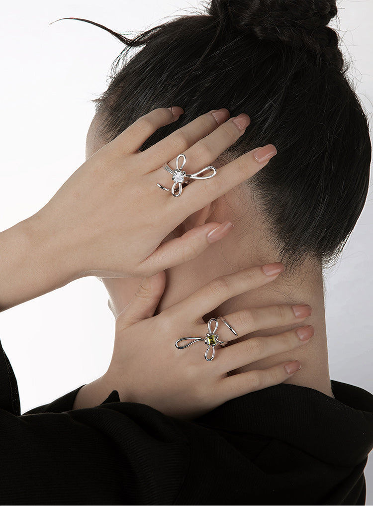 COILED ZIRCONIA-INLAID RING