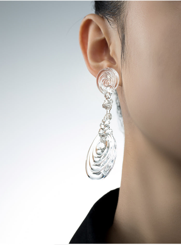 DOUBLE-KNOTTED SWASTIKA RESIN EARRINGS