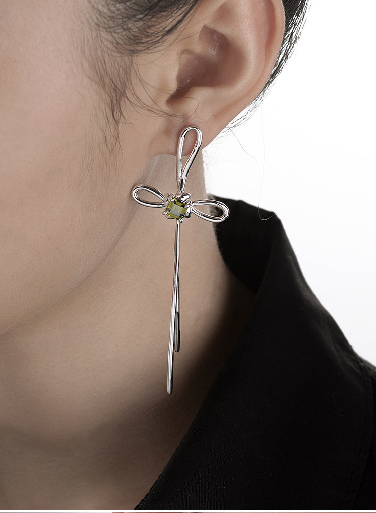 Swastika Knot Inlay Earrings
