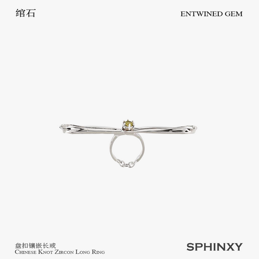 CHINESE KNOT ZIRCON LONG RING