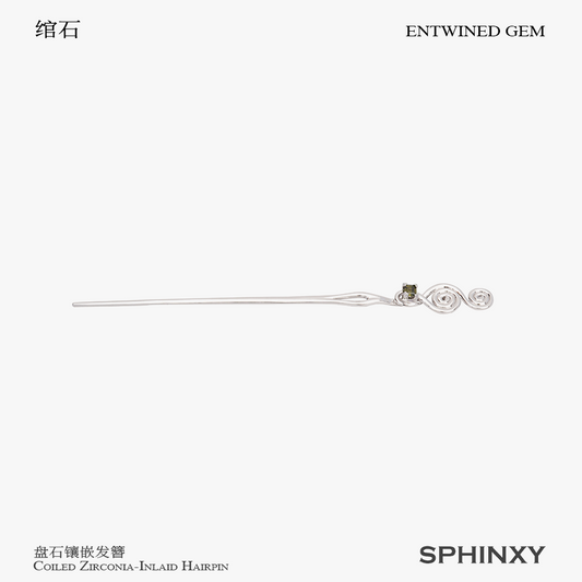 COILED ZIRCONIA-INLAID HAIRPIN